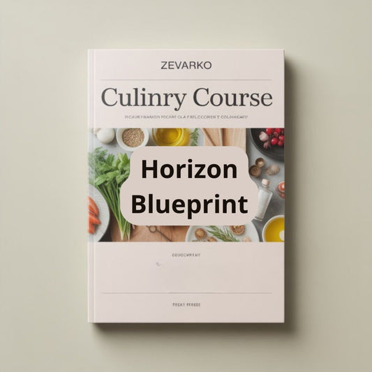Book titled 'Culinary Course Horizon Blueprint' by Zevarko on a light beige background